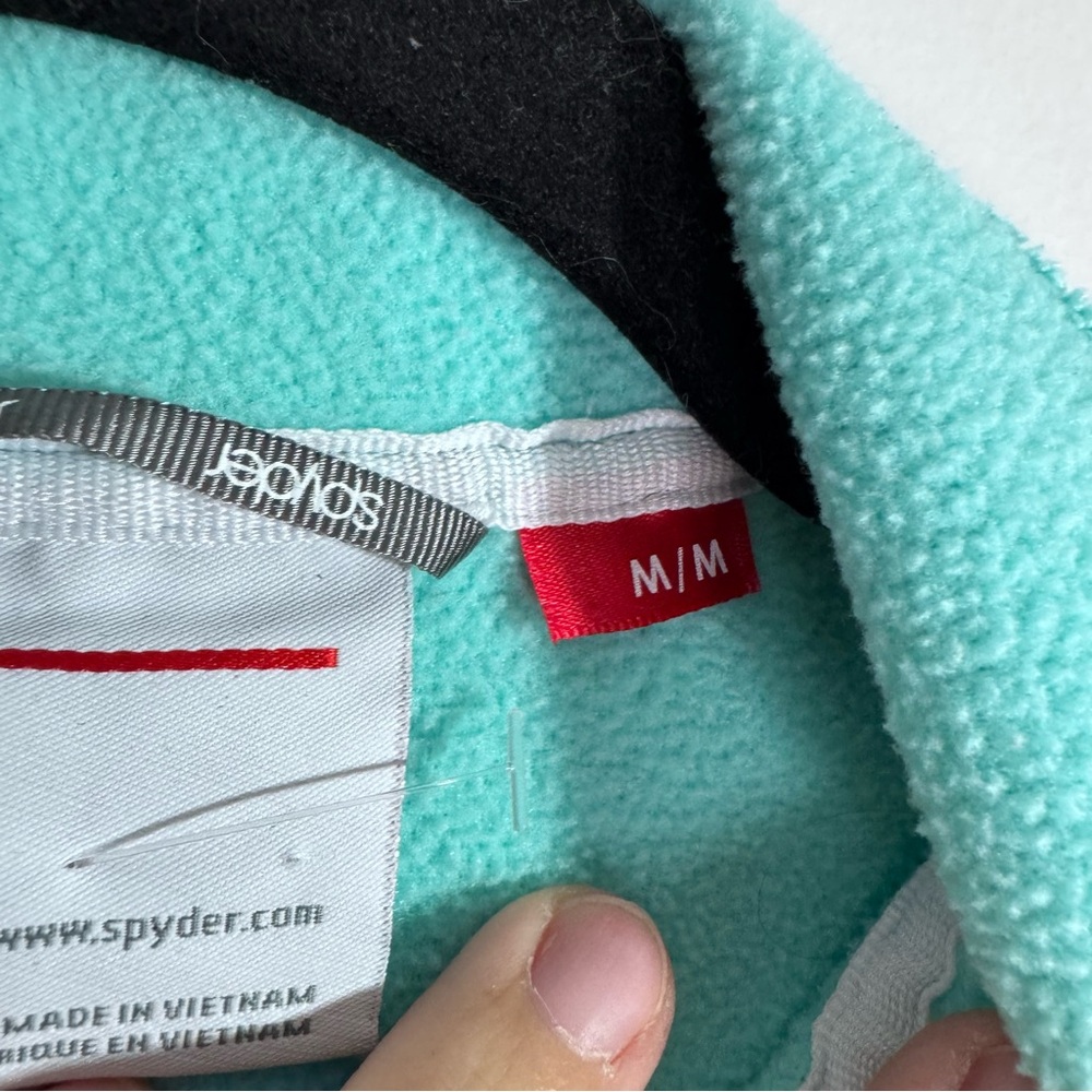 Spyder Core Sweater Fleece Jacket Medium Aqua Full Zip Performance - Picture 4 of 8